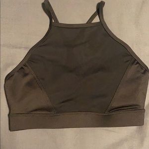 Forever 21 High Neck Mesh Panel Sports Bra